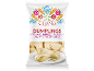 Dumplings packaging with quark soft cheese and potato filling, with a floral pattern.