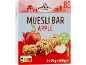 Apple muesli bars with no added sugar, featuring Nutri-Score A and 8 units of 25g.