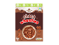 Chocolate wheaties cereal box with whole grain, vitamins, fibre, and iron claims.