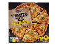 Two frozen four-cheese pizzas with a crispy base and crust, Nutri-Score C.