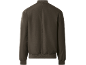 Dark brown men's bomber jacket, back view.