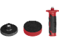 Polishing kit with handle, backing pad, and polishing sponge.
