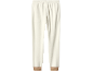 Beige fleece sweatpants with an elastic waistband and ribbed cuffs.