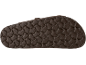 Brown sandal sole with a fish scale pattern.