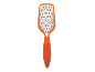 Orange handheld grater with a metal blade