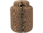 Corrugated cardboard cat scratcher-bed in a vase shape.