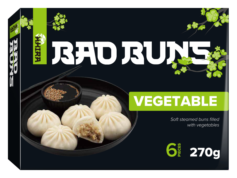 Box of steamed buns with vegetables, 6 pieces, 270g.