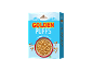 Pack of golden wheat puffs with honey, with a bowl of cereal on the front.