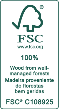 Certificate: 100% wood from well-managed forests, FSC® C108925.