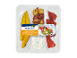 Meze assortment with spicy red chillies, green peppers, tzatziki, and marinated olives, 400g.