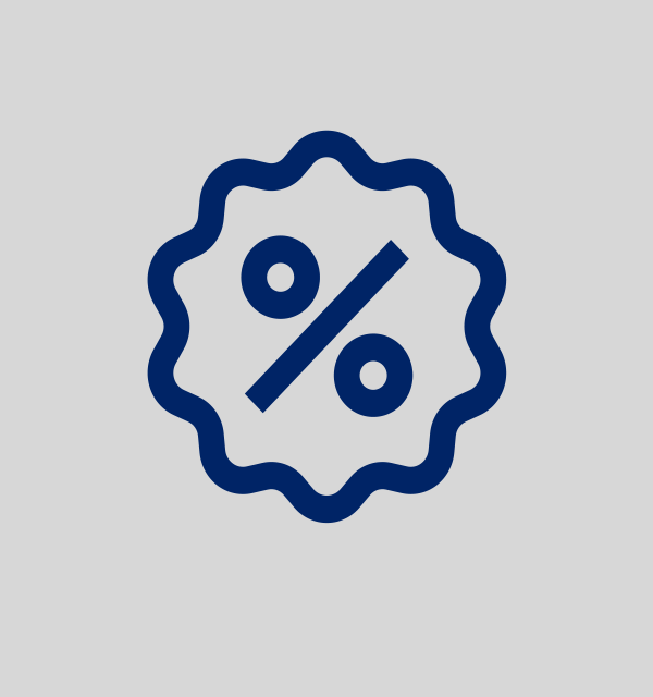 Percent sign in a wavy circle, symbolizing discounts or offers.