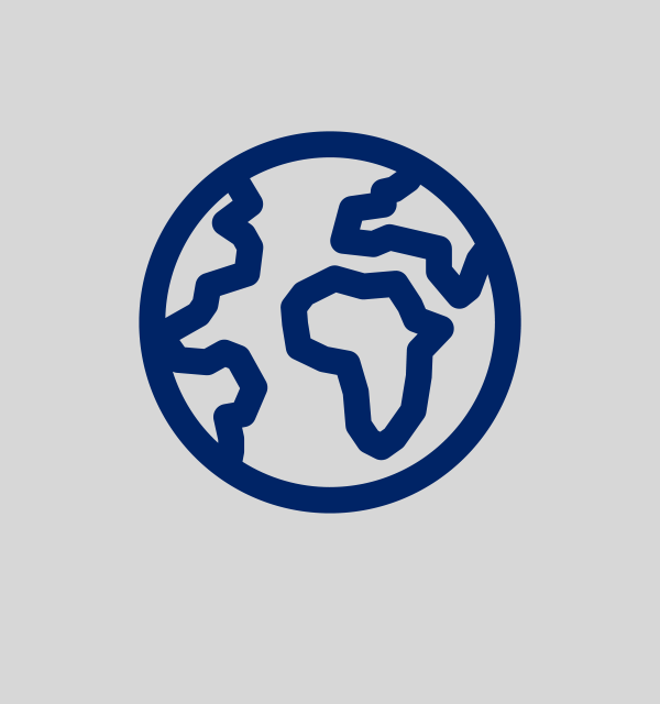 Outline icon of the Earth, showing continents of Africa and Europe.