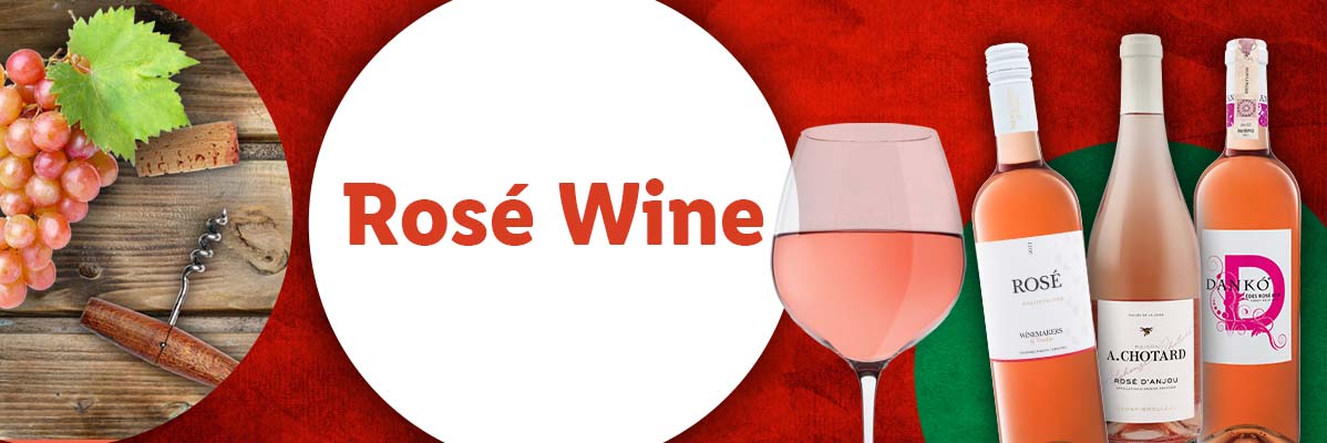Rosé wines, glass of rosé, Winemakers & Danko brands.