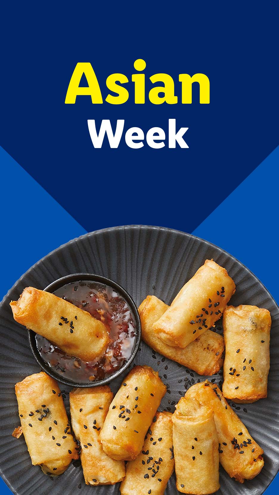 Asian Week: Crispy spring rolls with black sesame seeds and sweet chili dipping sauce.